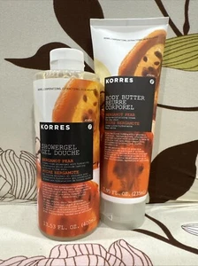 KORRES Body Bath Shower Gel & BODY BUTTER LARGE BERGAMOT PEAR -Lot Of 2 - Picture 1 of 5
