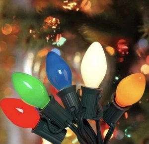 Patio Lights 25ft C7 String Lights, Romasaty Christmas Lights, Colored - Picture 1 of 7