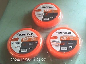PACK de 3 Shakespeare UNIVERSAL FIT línea de recortadora con engranajes multiusos 125 ft 0,095" S2 - Imagen 1 de 3