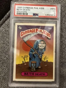 1986 Garbage Pail Kids BETH DEATH STICKERS - W/COPYRIGHT #95b PSA 5 EX - Picture 1 of 2