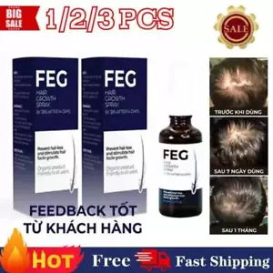 50ml FEG Olio Cura Crescita Capelli Bio Anti Perdita Capelli per Capelli Lunghi più Spessi - Foto 1 di 12