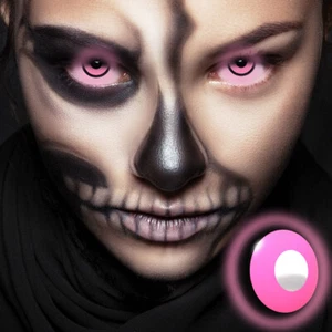 UV Neon Pink leuchtende Party Linsen - Schwarzlich Kontaktlinsen rosa LuxDelux