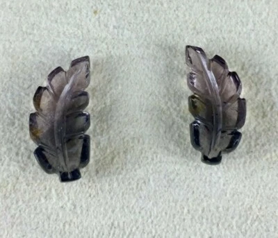 Natural Multi Tourmaline Leaves Earrings 9.54ct Gemstone Stud Designing - Image 1 of 4