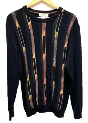 Montechiaro Multicolor Knitted Textured Sweater Pullover Men's Size L - Image 1 of 4