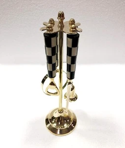 Set of 4 Decorative Brass Checker Magnifying Glass Wine Bottle & Letter Opener - Picture 1 of 5