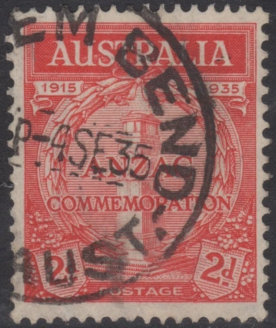1935 Anzac 2d, “TAILEM BEND” SA pmk Cover
