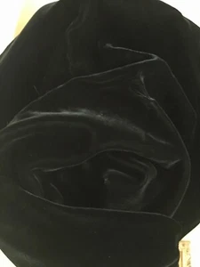 Vintage Black Silk Velour Fabric 1yd+ cut - Picture 1 of 6