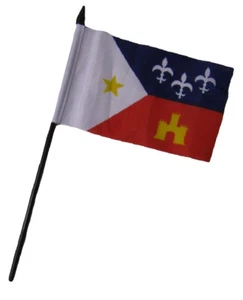 Acadiana Louisiana 4"x6" Flag Desk Set Table Stick Black Staff - Picture 1 of 1