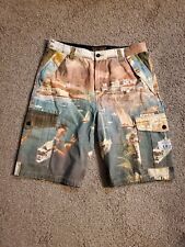 AKOO Cargo Shorts Standard Fit No Rivals All Over Print  Men Size 34 (O)