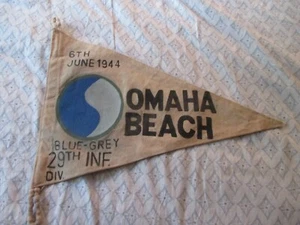 WWII US ARMY 29TH INFANTRY DIVISION D-DAY OMAHA BEACH BARRACKS WALL FLAG - Picture 1 of 2