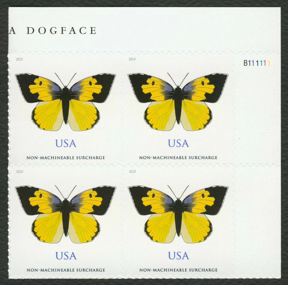 #5346 California Dogface Butterfly, Plate Block [UR] **ANY 5=FREE SHIPPING** - Image 1 of 1