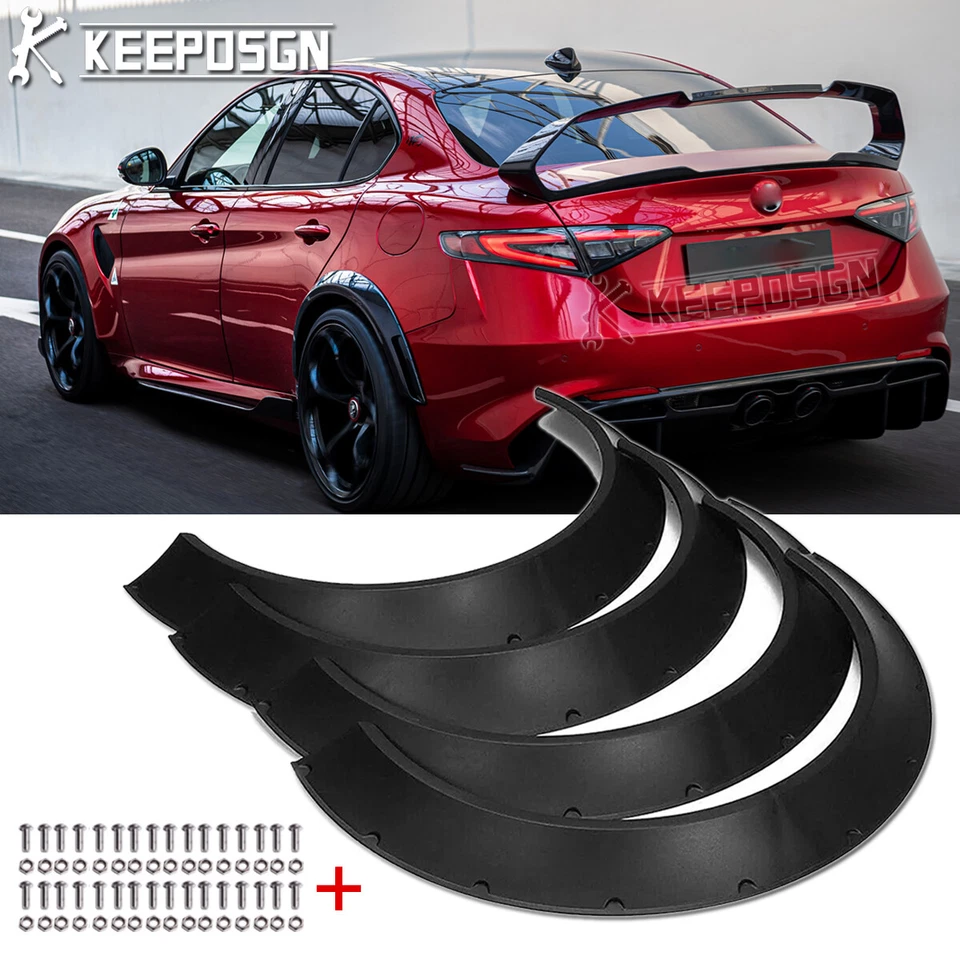 For Alfa Romeo Giulia Giulietta Matte Fender Flares Flexible 4" Extra Wide Body - Image 1 of 4
