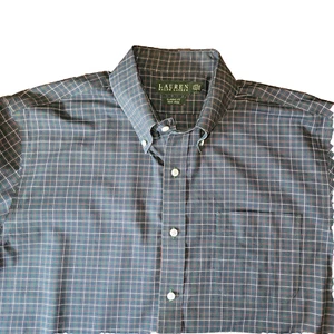 Camicia elegante Lauren Ralph Lauren uomo 17,5 34/35 vestibilità classica blu navy a quadri DIFETTO - Foto 1 di 24