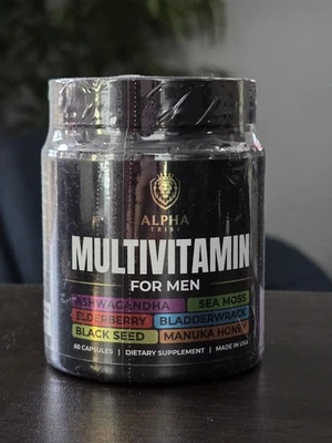 Multivitamínico para hombre Alpha Tribe musgo marino Ashwagandha saúco 60 cápsulas  Foto 1 de 4