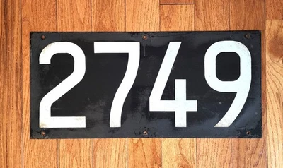 NYC SUBWAY NUMBER BOARD SIGN PLATE BMT STANDARD CAR #2749 NYCTA TRANSIT - Image 1 of 2