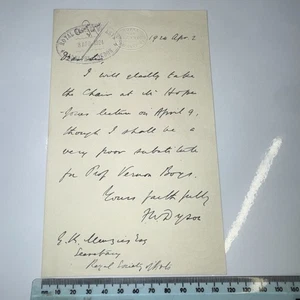 Sir Frank Watson Dyson Astronomer Royal Greenwich 1p ALS Autogramm Brief 1924 - Bild 1 von 5