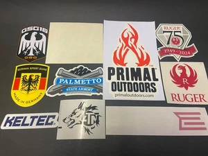 Lot of 10 GUN SAFE Hunting Rifle Pistol Decal Stickers Keltec Ruger ATI Savage - Picture 1 of 3