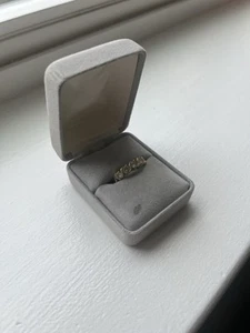 14K Yellow Gold 1.0ctw Round Brilliant Diamond 5 Stone "S" Prong Link Band Ring - Picture 1 of 7