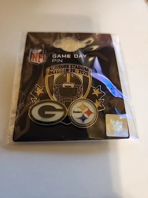 2025 Pittsburgh Steelers VS Green Bay Packers Game Day Pin 10/26/25 NEW - Image 1 of 2