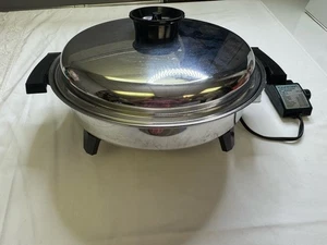 Chef's Ware Townecraft Electric Skillet 12" Stainless Liquid Core Fry Pan & Lid - Picture 1 of 9