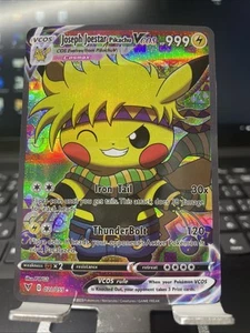 Mint Pokémon Pikachu Cosplay Joseph Joestar DIY Kawaii Holo Card VCOS - Picture 1 of 1