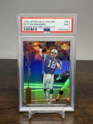 Upper Deck Encore Rookie 1998 Encore Peyton Manning #RE2 F/X/500 PSA 9 Foto 1 de 3