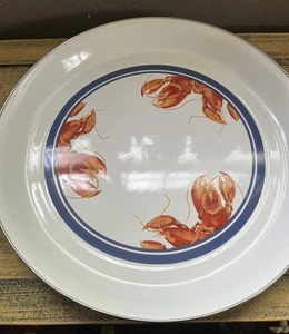 Vtg. Enamelware Lobster Platter Bowl Golden Rabbit by Mary Lake Thompson Large - Picture 1 of 4