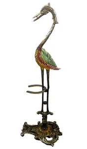 Art Deco Jugendstil SANDEL Ära Gusseisen Vogel Flamingo STÄNDER Kranich Reiher Skulptur - Bild 1 von 18