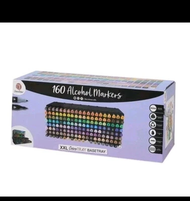 Decotime 160 XXL PACK Twin Markers Paint ART Deco Tray ANY SURFACE Professiona