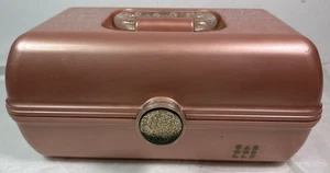 Rose Gold Caboodles Large Makeup Case W/Mirror Glitter Handle  - Picture 1 of 11