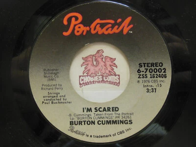 Burton Cummings – I'm Scared / Sugartime Flashback Joys, 45 RPM VG+ (12H) - Image 1 of 2