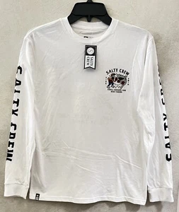 Salty Crew Fish Fight Boy's L/S White Tee Shirt 8 to 14 Years Medium SS23 - Picture 1 of 4