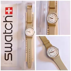 Swatch Gent Nuovo NOS Beige Arabic GT102 1984 Vintage Orologio da polso Anni 80 - Bild 1 von 10