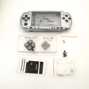 Silver Full Housing Shell Replacement Faceplate Case for Sony PSP 3000 Console - Picture 1 of 6