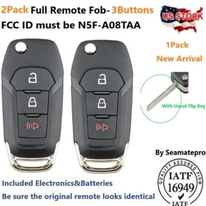 2x For 2015-2020 Ford F150 F250 Keyless Remote Flip Key Fob 164-R8130 N5F-A08TAA - Picture 1 of 5