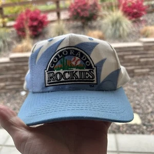 Vintage Colorado Rockies Sharktooth Hat Cactus League Powder Blue RARE Logo Ath - Picture 1 of 14