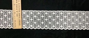 Vintage/Antique, White, Cotton Leavers Lace, 5 & 3/4 Yards - Bild 1 von 1