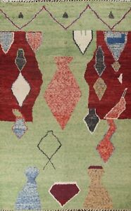 Geometric Modern Moroccan Berber Oriental Area Rug Plush Wool Hand-knotted 9x12