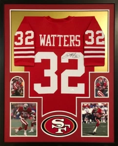 Ricky Watters Signed San Francisco 49ers Red Jersey Framed Display (JSA COA) - Picture 1 of 6