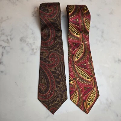 Corbata de seda Coach para hombre seda italiana cachemira lote de dos Foto 1 de 4