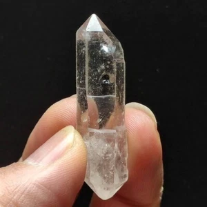 Quarzo cristallo scheletrico trasparente naturale 10 g doppia guarigione terminazione 3452 - Foto 1 di 13