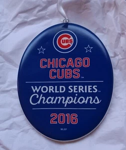 Campeones de la Serie Mundial Chicago Cubs 2016 sello adorno de Navidad TOTALMENTE NUEVO - Imagen 1 de 3