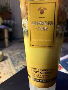 Bath and Body Works SUN-WASHED CITRUS Körpercreme 8 Unzen Tube 24 Stunden Feuchtigkeit NEU - Bild 1 von 3