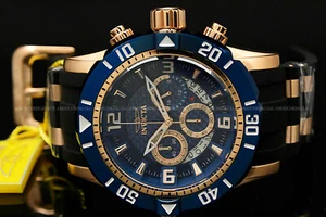 Nuevo Reloj Invicta Pro Diver Scuba 50MM Cronógrafo Chapado en Oro Rosa 18K AZUL Dia Poli - Imagen 1 de 10