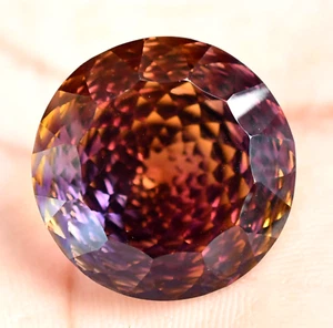33.00 Ct Natural Bolivia Bi-Color Ametrine Round Certified Untreated Gemstone - Picture 1 of 6