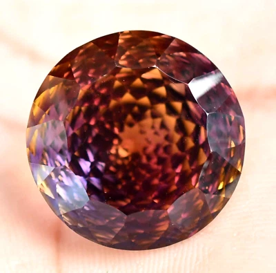 33.00 Ct Natural Bolivia Bi-Color Ametrine Round Certified Untreated Gemstone - Image 1 of 4