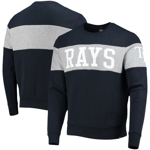 Men's '47 Navy Tampa Bay Rays Interstate Pullover Sweatshirt Cover