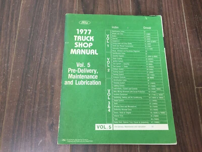 1977 Ford Truck Shop Manual Vol 5 Pre Delivery Maintenance and Lubrication  - Image 1 of 4