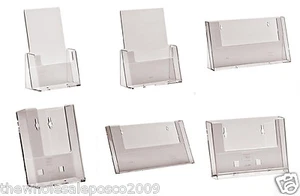 LEAFLET HOLDERS A6 DL A5 & A4 COUNTER & WALL MOUNTING FLYER RETAIL MENU DISPLAY - Picture 1 of 9