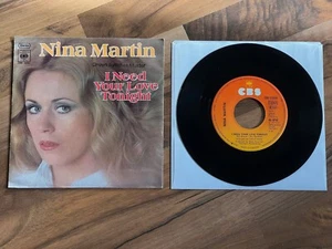 NINA MARTIN I Need Your Love Tonight 1977 GERMANY vinyl 7" Schlager promo stamp - Bild 1 von 2